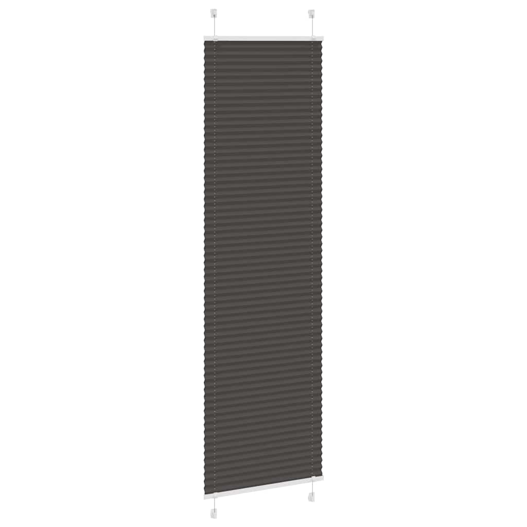 Preto plissada cega 55x200 cm largura tecido 54,4 cm poliéster