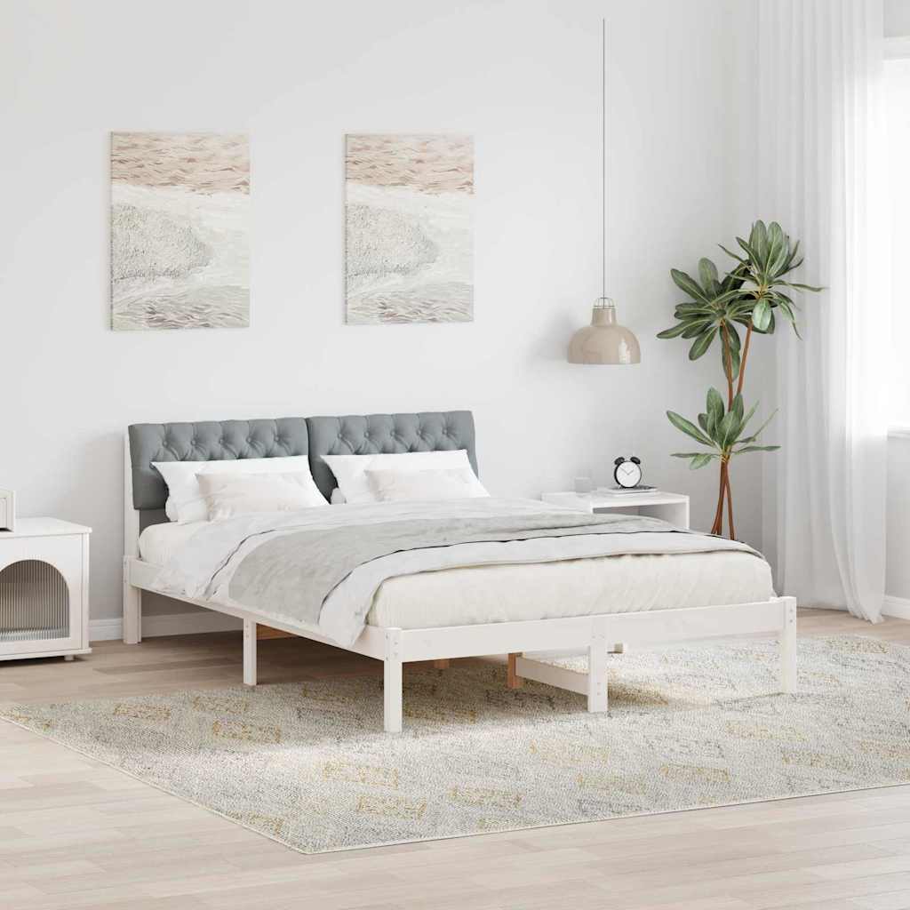 Estrutura da cama branco e cinza claro 140 x 200 cm