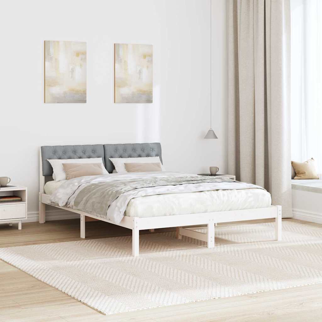 Estrutura da cama branco e cinza claro 140 x 200 cm