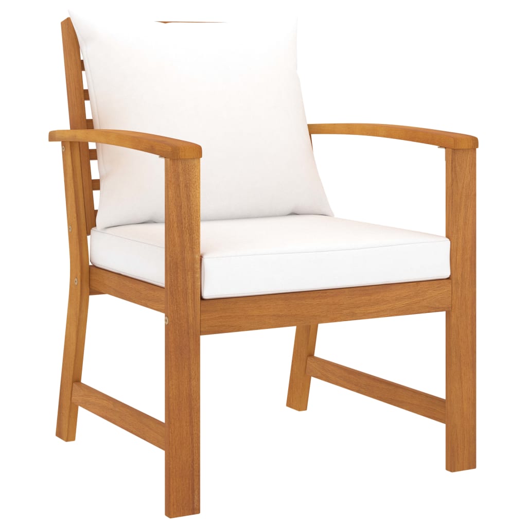 5 Pcs conjunto lounge de jardim c/ almofadões acácia maciça