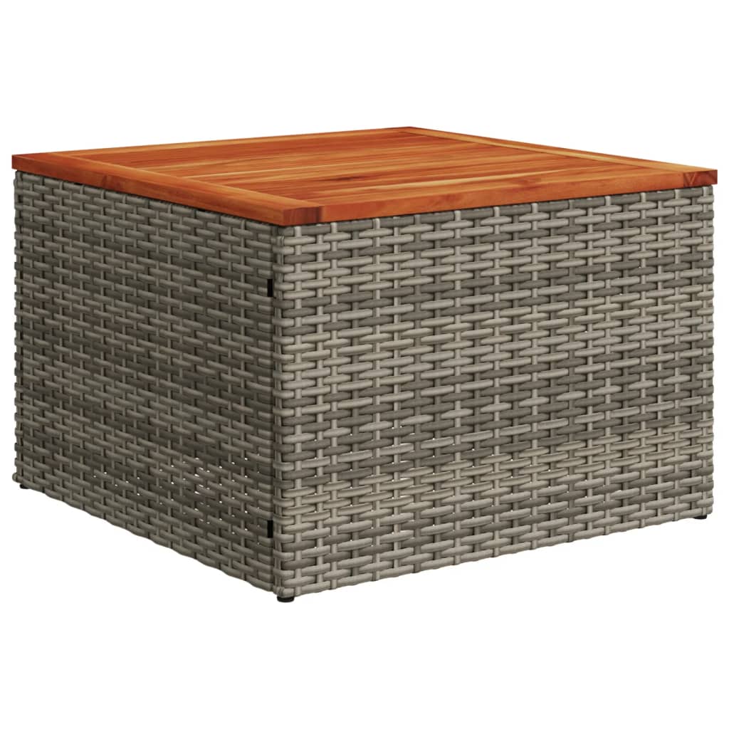 7 Pcs conjunto sofás p/ jardim c/ almofadões vime PE cinzento