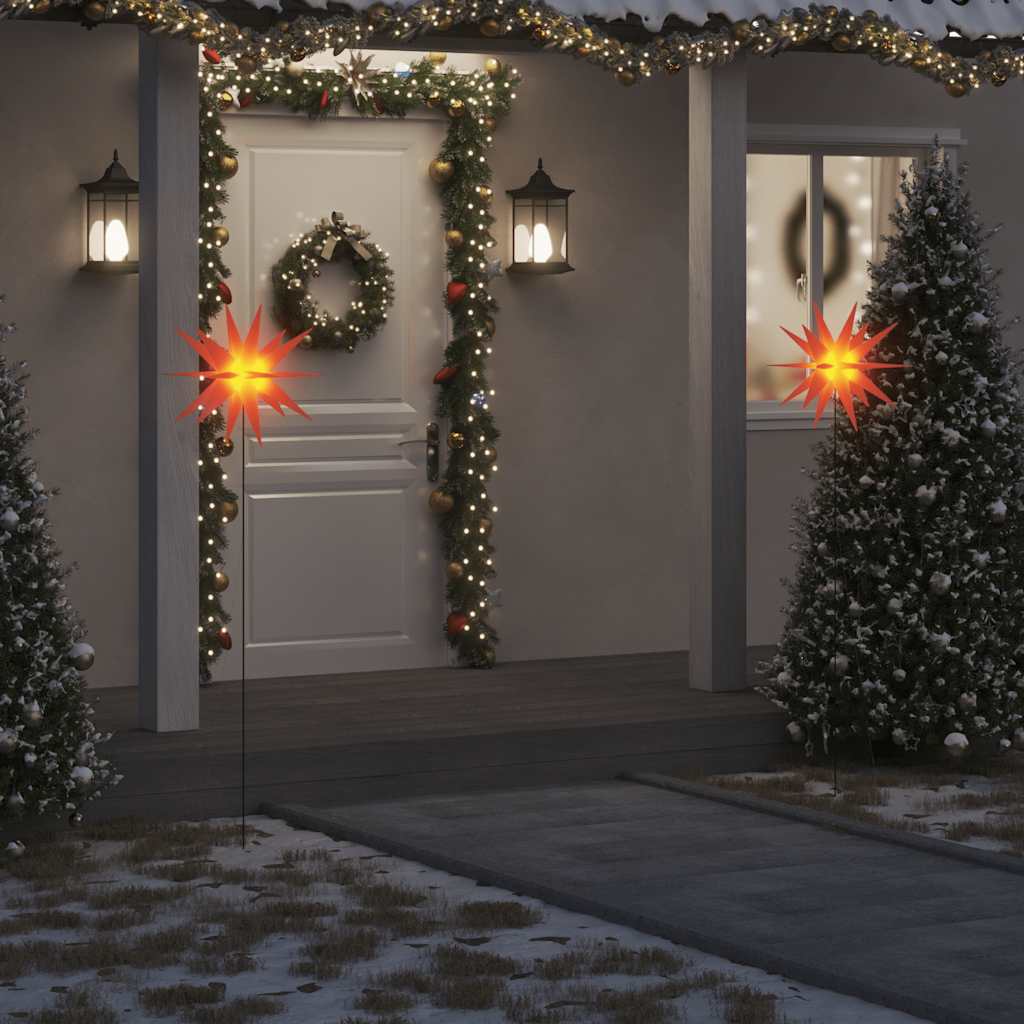 Luz de natal com estaca LED dobrável 57 cm vermelho