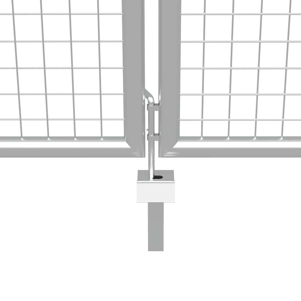 Portão de jardim em aço galvanizado 400 x 100 cm cor prata
