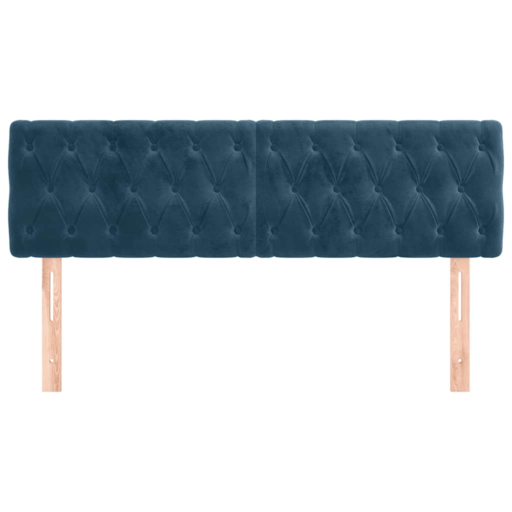 Cabeceiras azul-escuro 160x7x78/88 cm veludo
