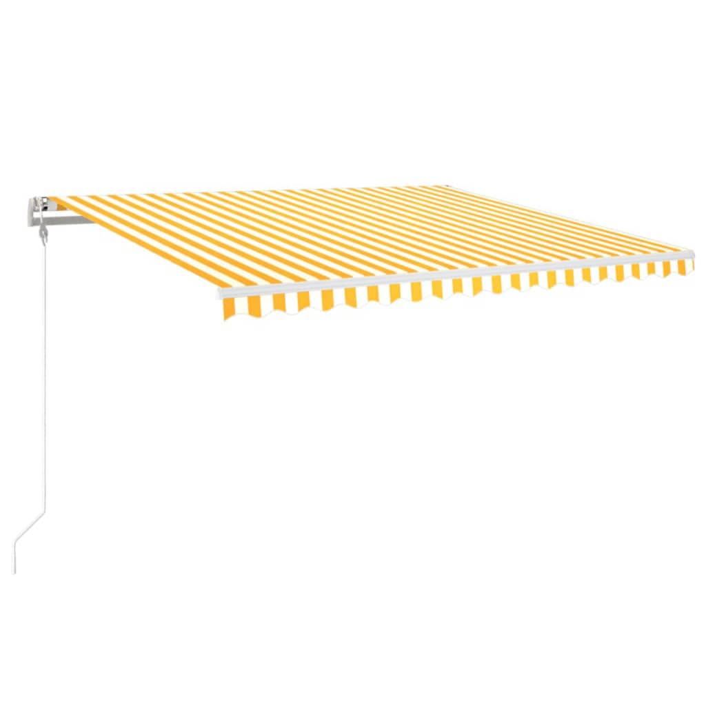 Toldo retrátil automático 450x350 cm amarelo e branco