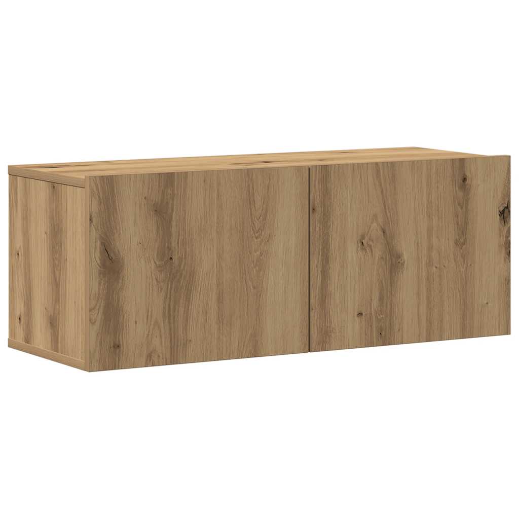 Conjunto de armário TV parede 8 pcs madeira carvalho artisiano
