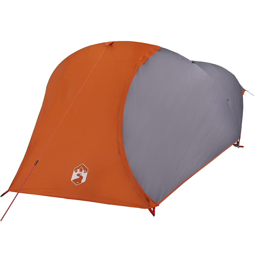 Tenda de campismo cúpula p/ 4 pessoas impermeável cinza e laranja