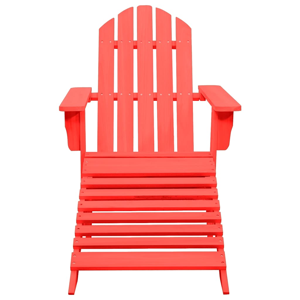 Cadeira de jardim adirondack c/ otomano abeto maciço vermelho