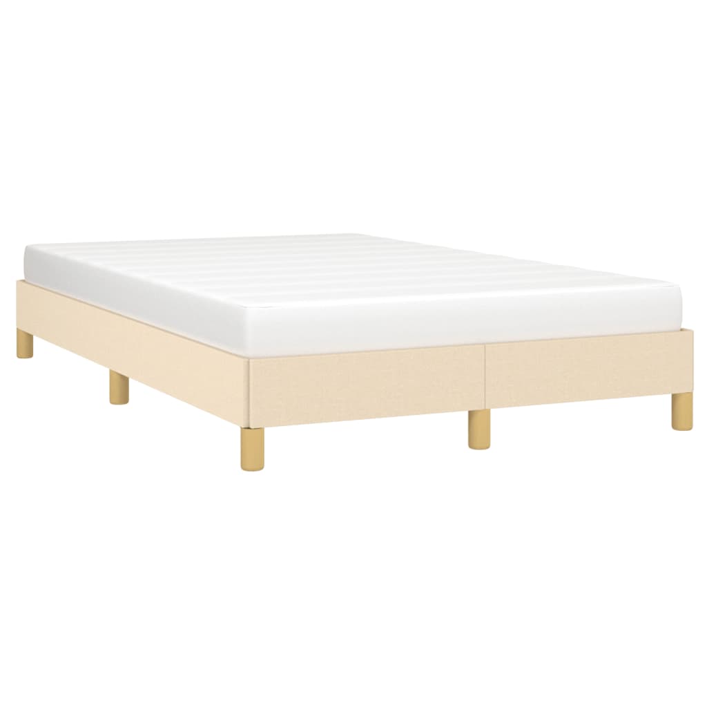 Estrutura de cama sem colchão 120x190 cm tecido creme