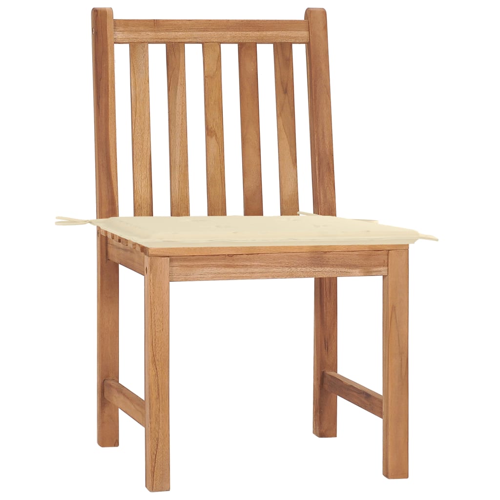 Cadeiras de jardim c/ almofadões 2 pcs teca maciça