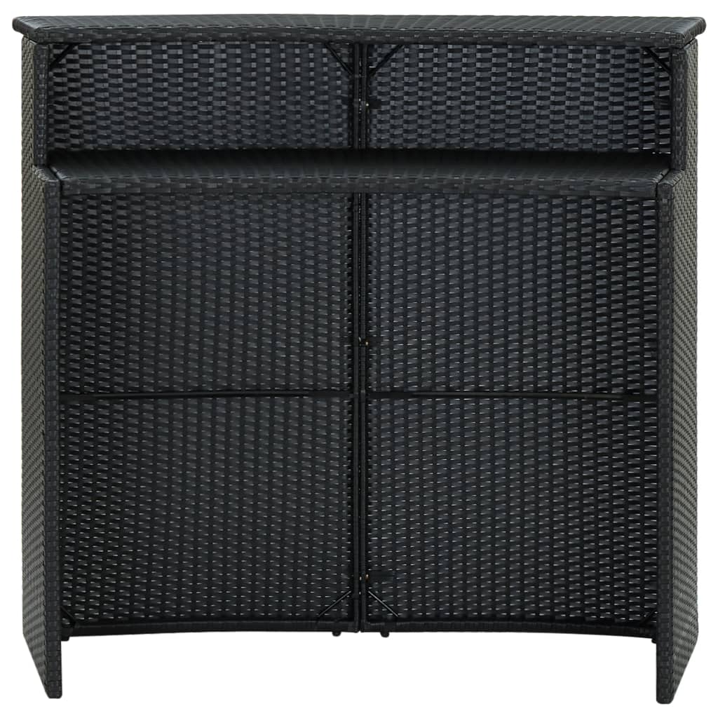 Mesa de bar para jardim 120x55x110 cm vime PE preto