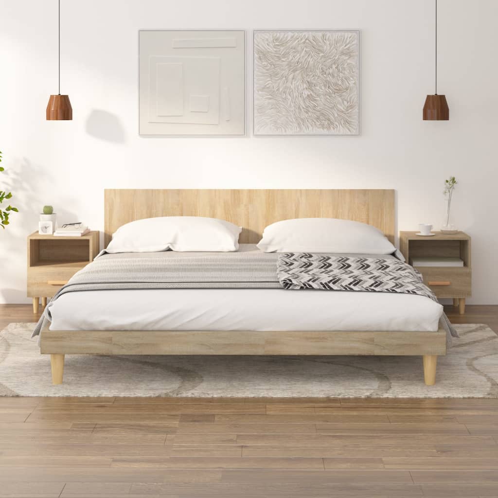 Mesas de cabeceira 2 pcs 40x35x47 cm carvalho sonoma