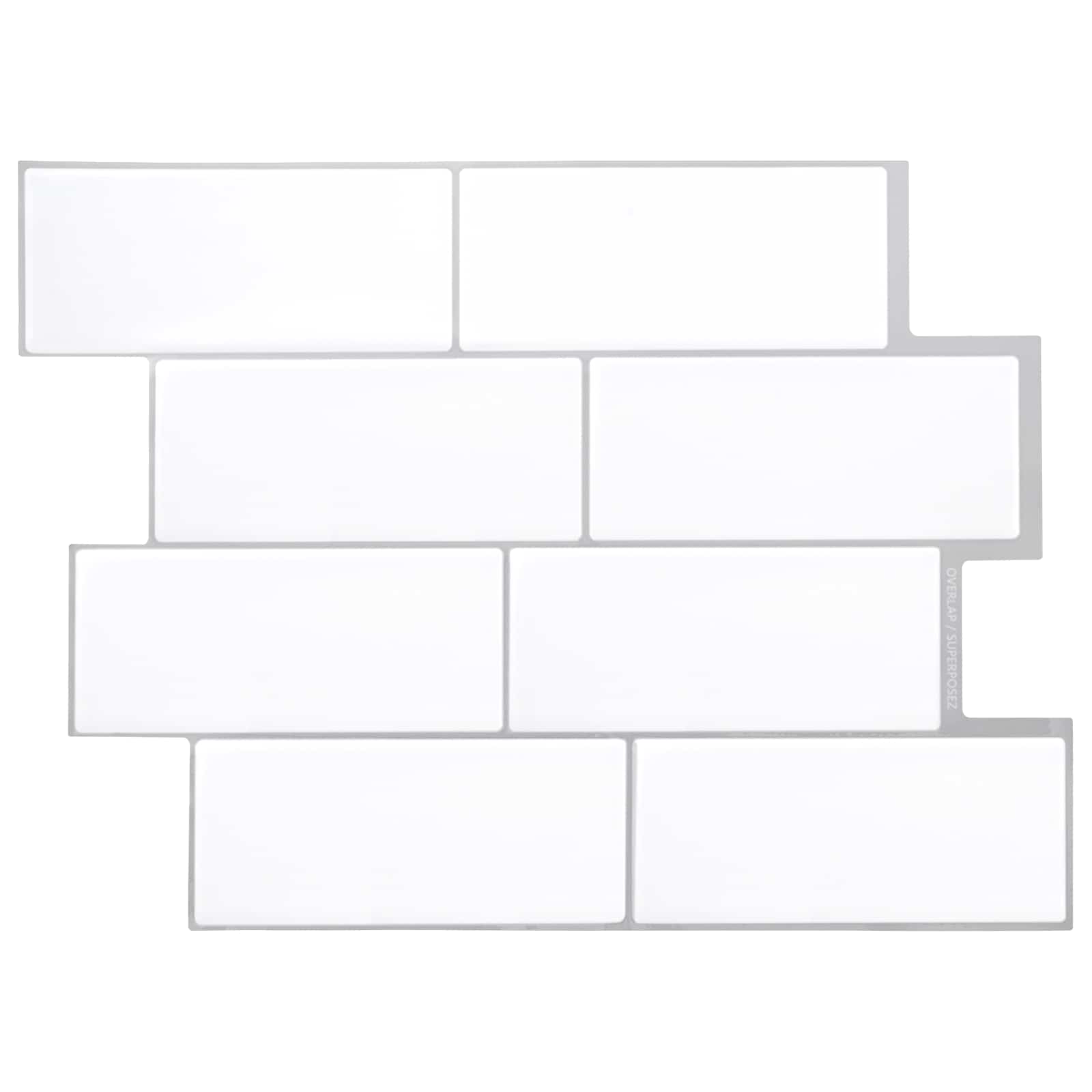 Azulejo subterrâneo 10 unid. branco e cinza 29 x 21 cm