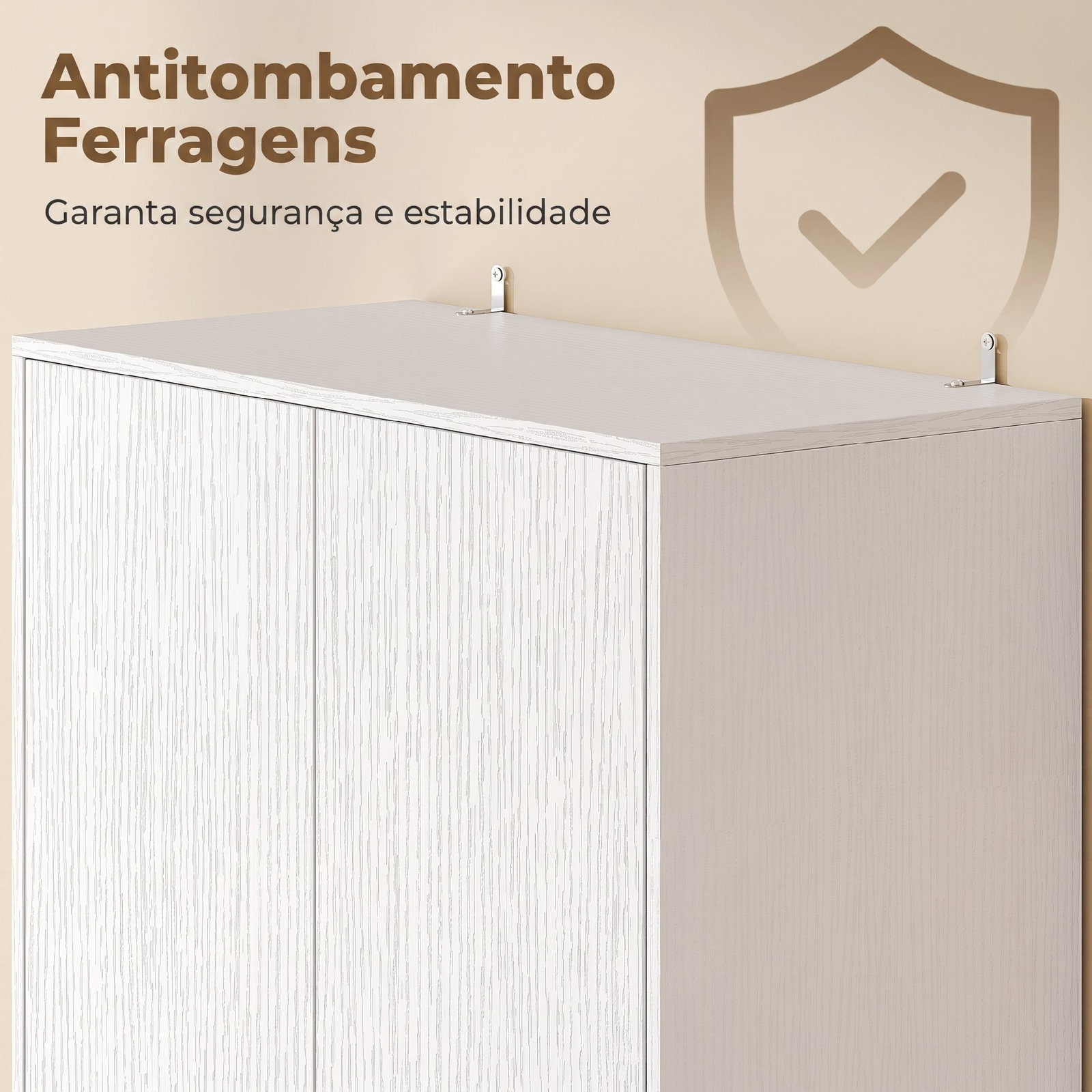 Armário de cozinha com 4 portas de fecho suave prateleiras ajustáveis e 2 compartimentos abertos branco