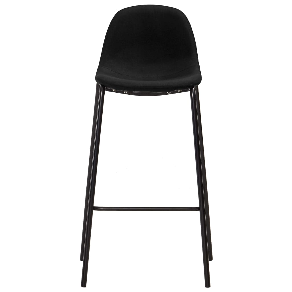 Cadeiras de bar 4 pcs tecido preto