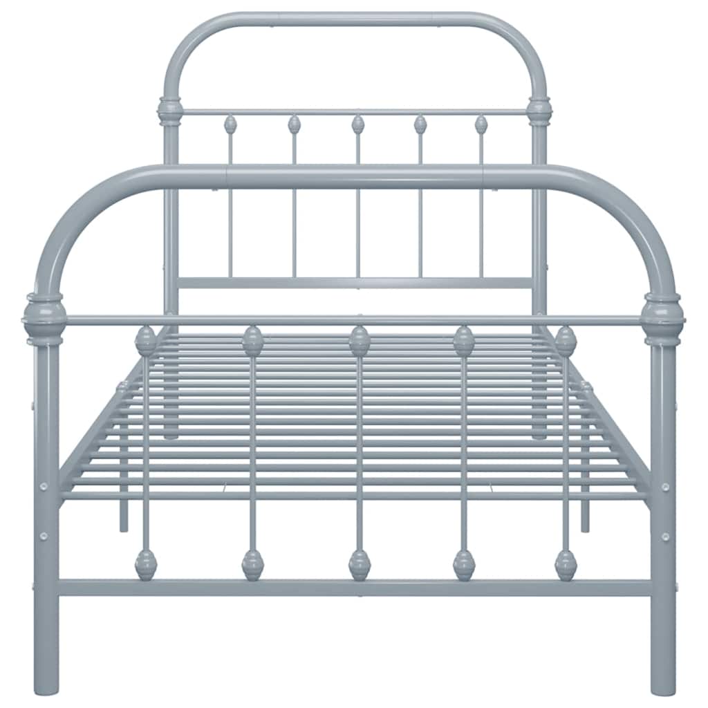 Estrutura de cama 90x200 cm metal cinzento