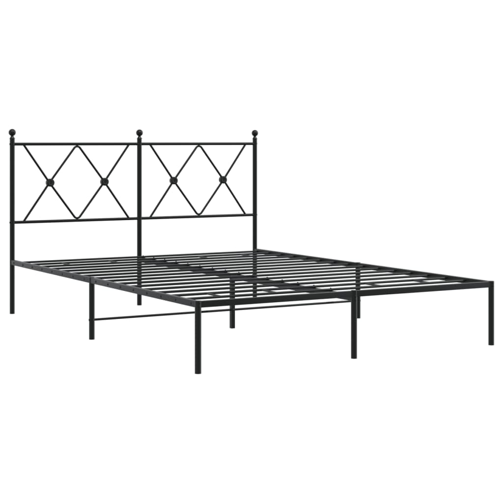 Estrutura de cama com cabeceira 140x190 cm metal preto
