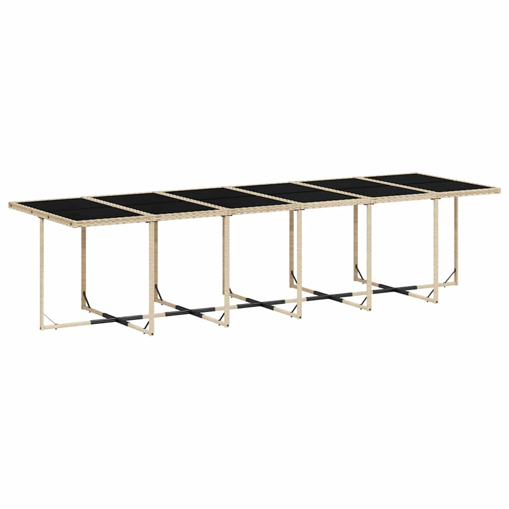 17 Pcs conjunto de jantar p/ jardim c/ almofadões vime PE bege