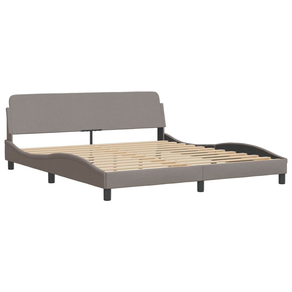 Cama com colchão hvar 180x200 cm tecido castanho-acinzentado