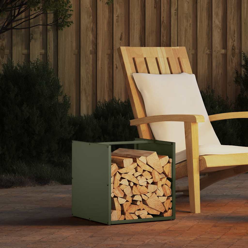Suporte para lenha aço laminado a frio verde azeitona