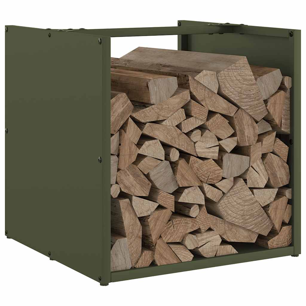Suporte para lenha aço laminado a frio verde azeitona