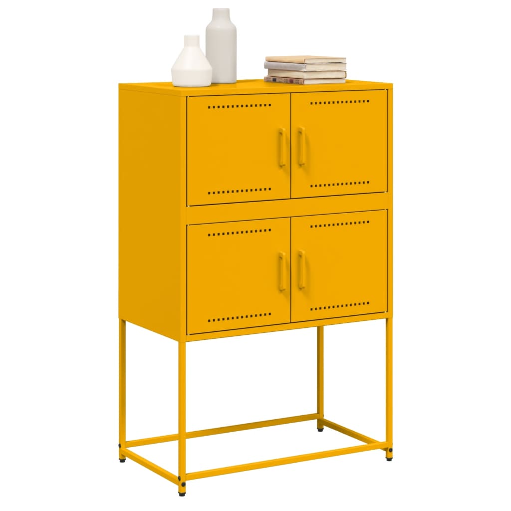 Aparador 68,5x38,5x107 cm aço amarelo mostarda