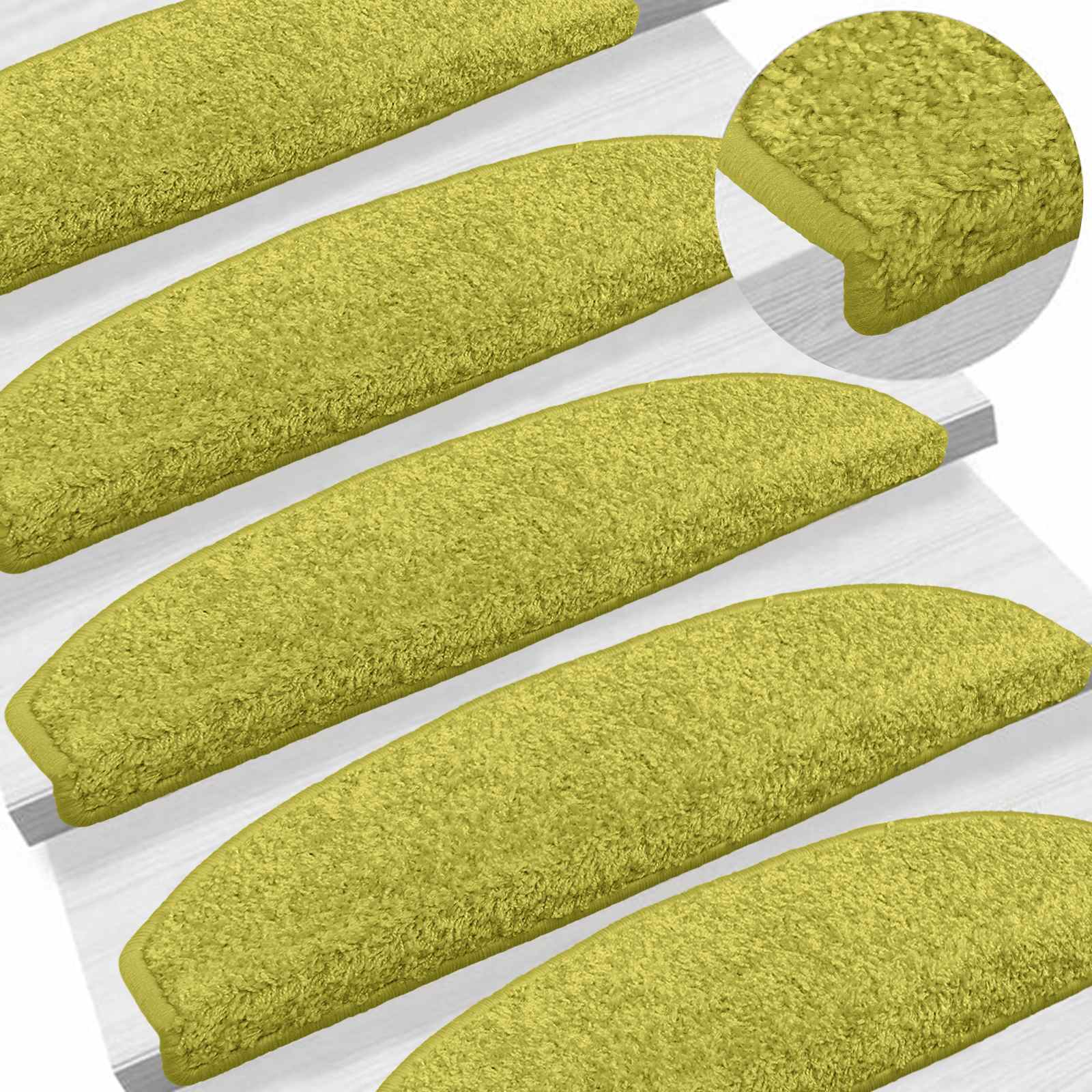 Tapetes adesivos para escadas 15 unid. 80 x 24,5 x 3,5 cm verde