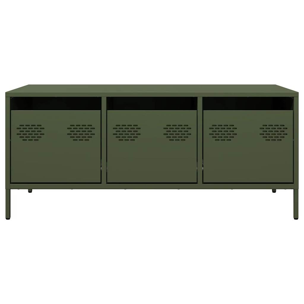 Mesa centro 101,5x50x43,5 cm aço laminado a frio verde-azeitona