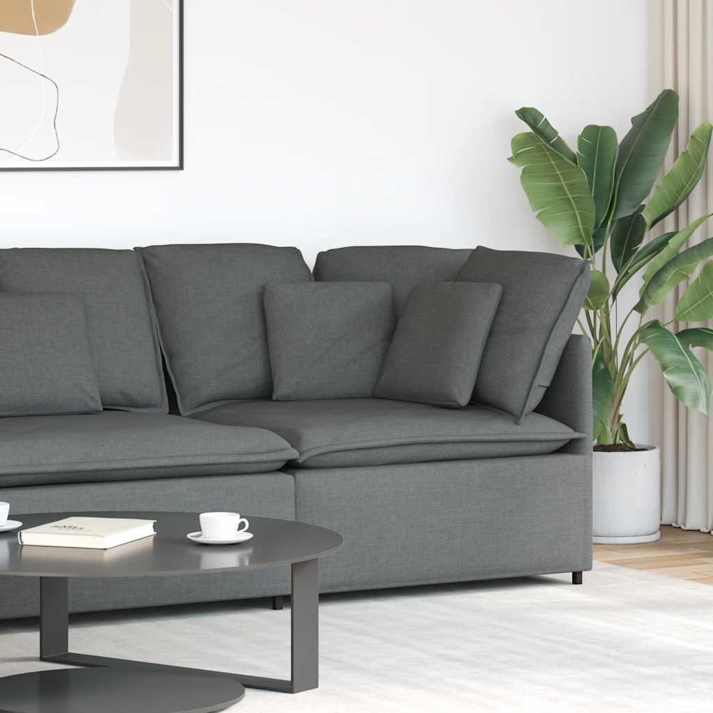Módulo de sofá canto com almofadas 100 cm cinzento-escuro