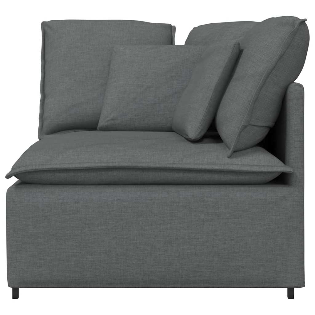 Módulo de sofá canto com almofadas 100 cm cinzento-escuro
