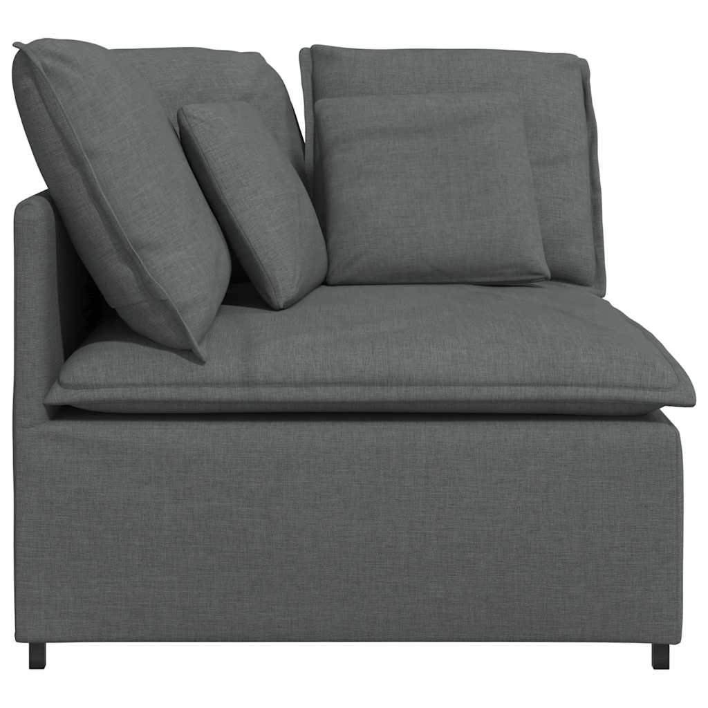 Módulo de sofá canto com almofadas 100 cm cinzento-escuro