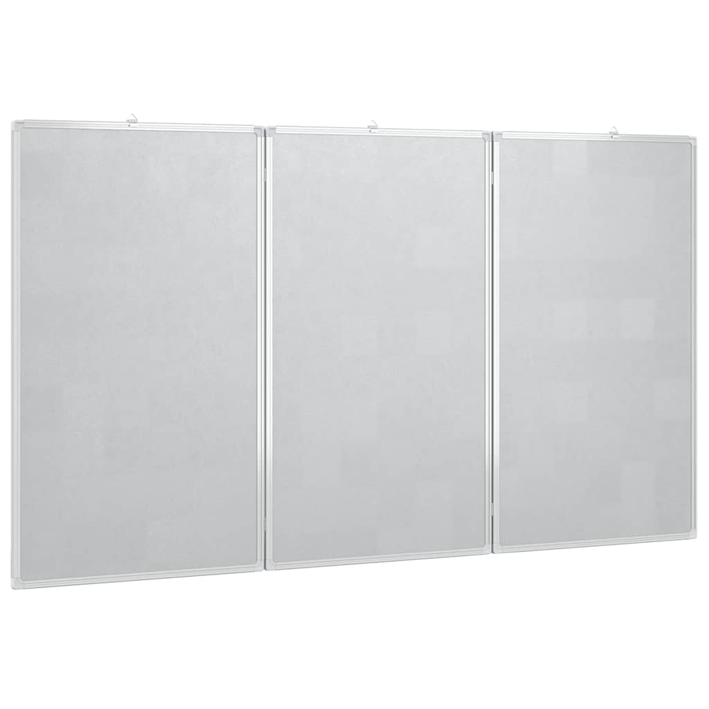 Quadro branco magnético dobrável 180x80x1,7 cm alumínio