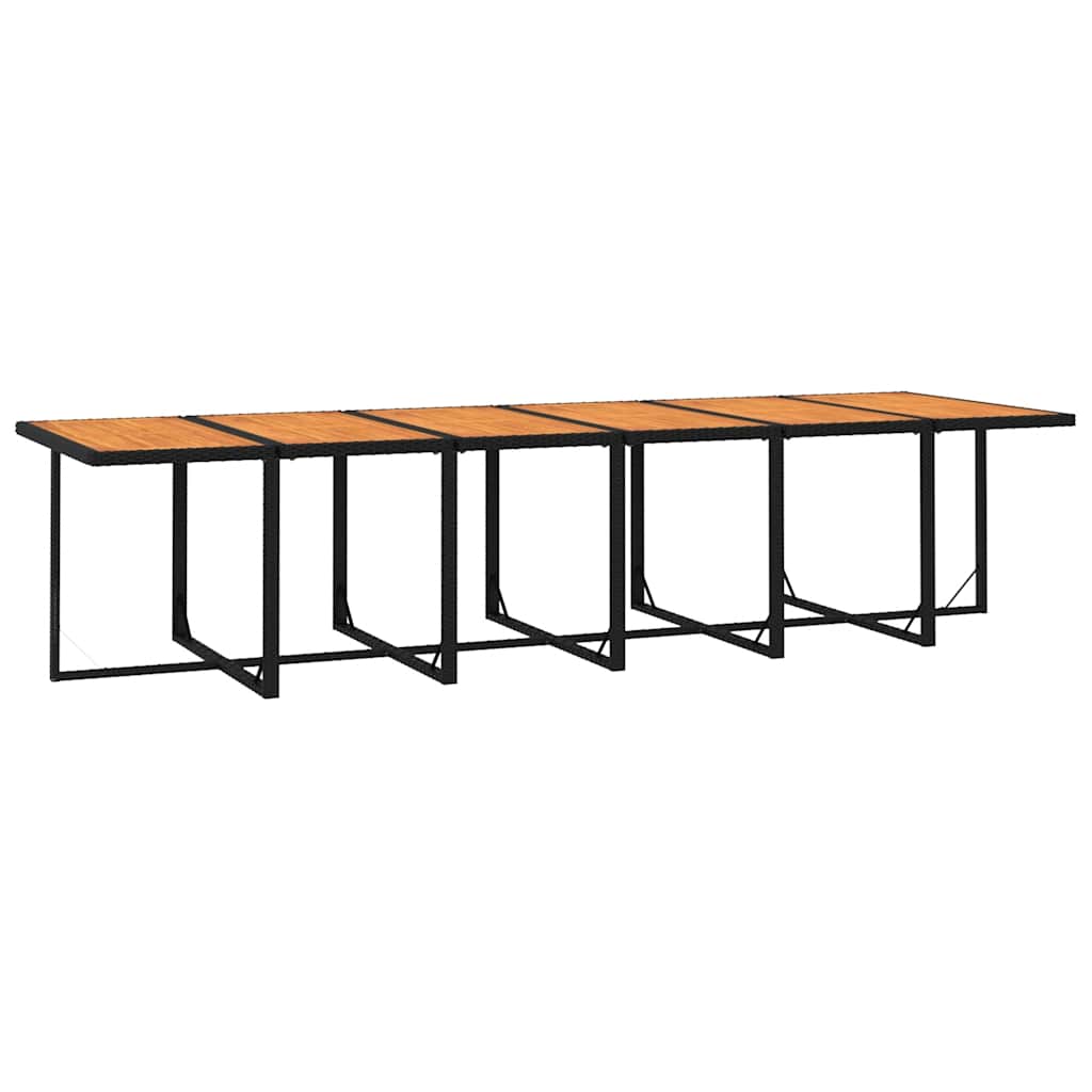 17 Pcs conjunto jantar p/ jardim c/ almofadões vime PE preto