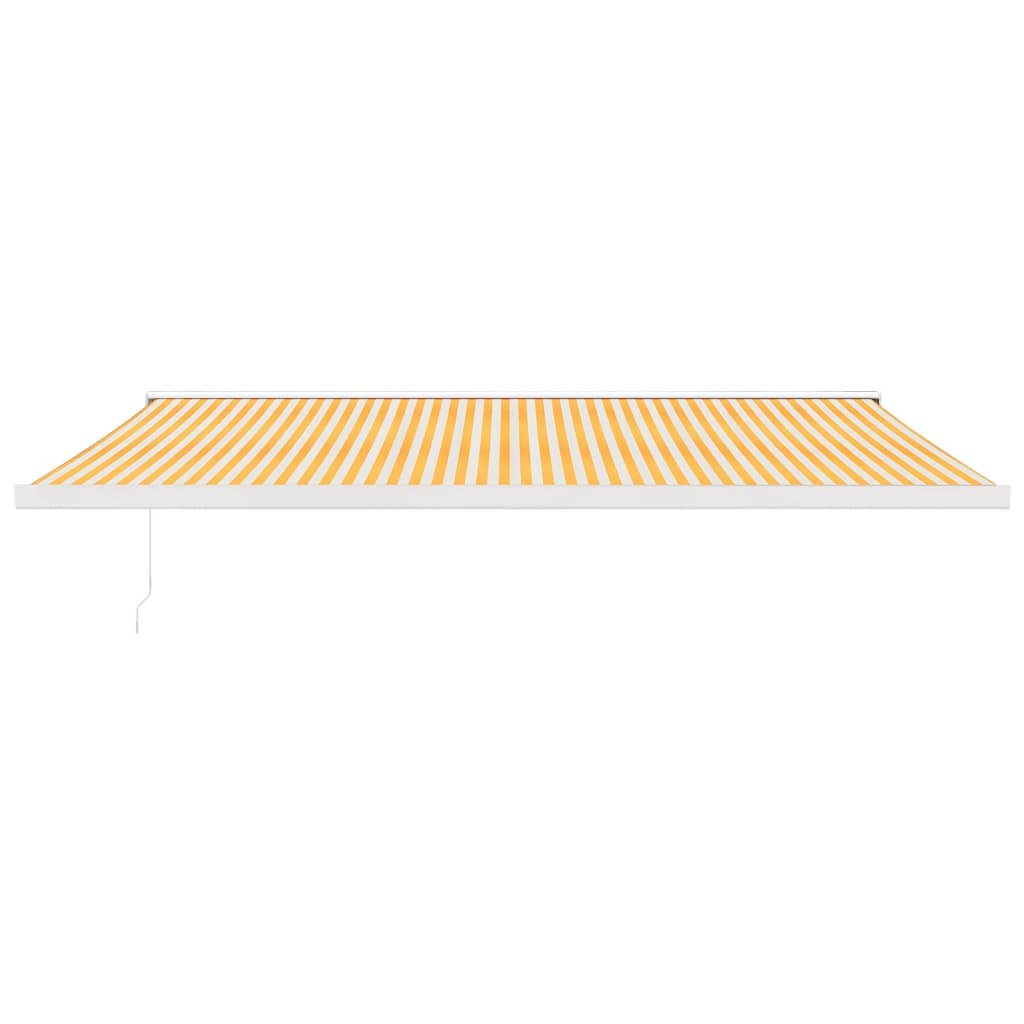 Toldo retrátil 5x3 m tecido e alumínio amarelo e branco