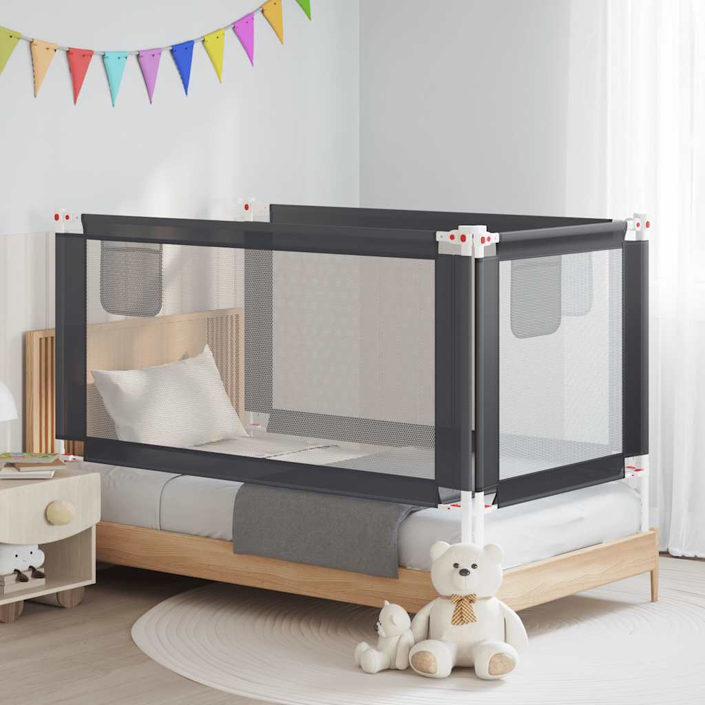 Barra segurança p/ cama infantil tecido 160x25 cm cinza-escuro