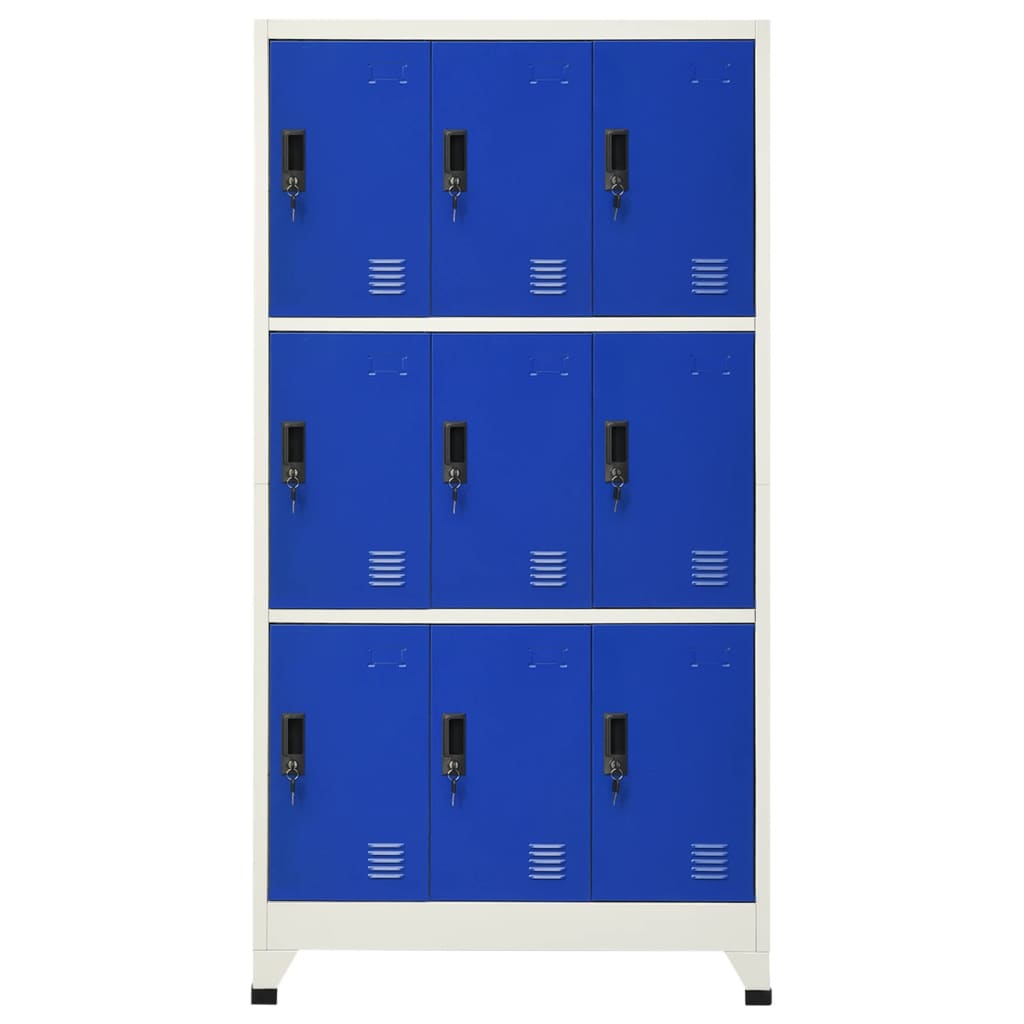 Cacifo aço 90x45x180 cm cinzento e azul