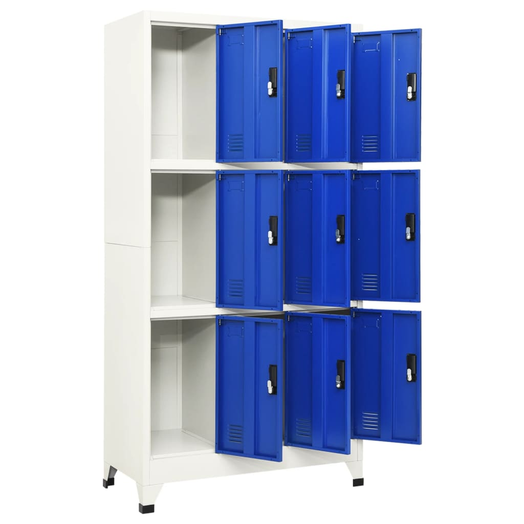 Cacifo aço 90x45x180 cm cinzento e azul