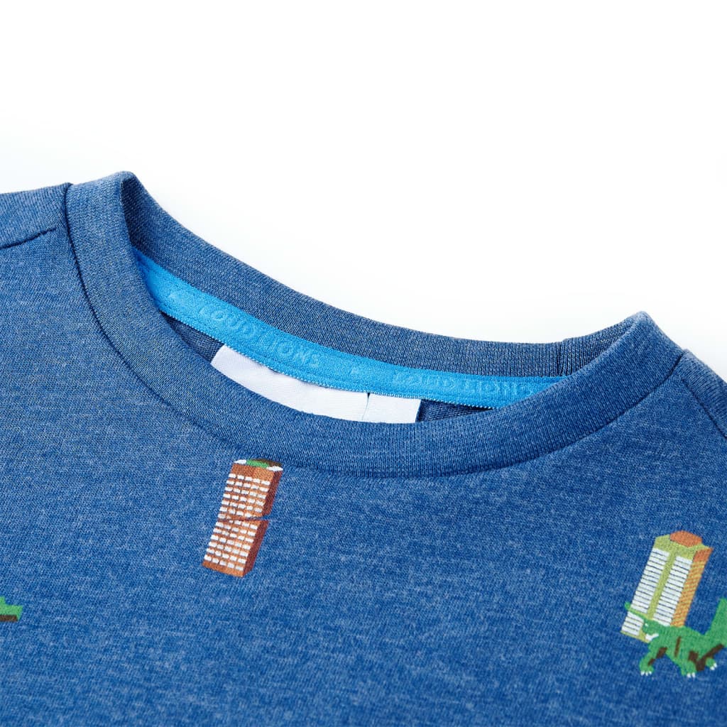 T-shirt para criança azul-escuro mesclado 104