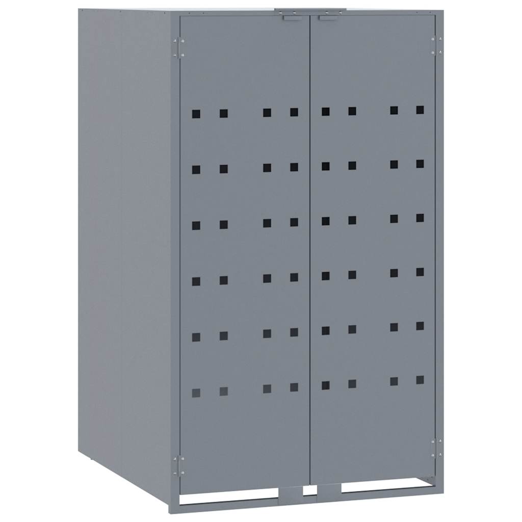 Abrigo para 5 caixotes do lixo 345x79x117 cm aço cinzento