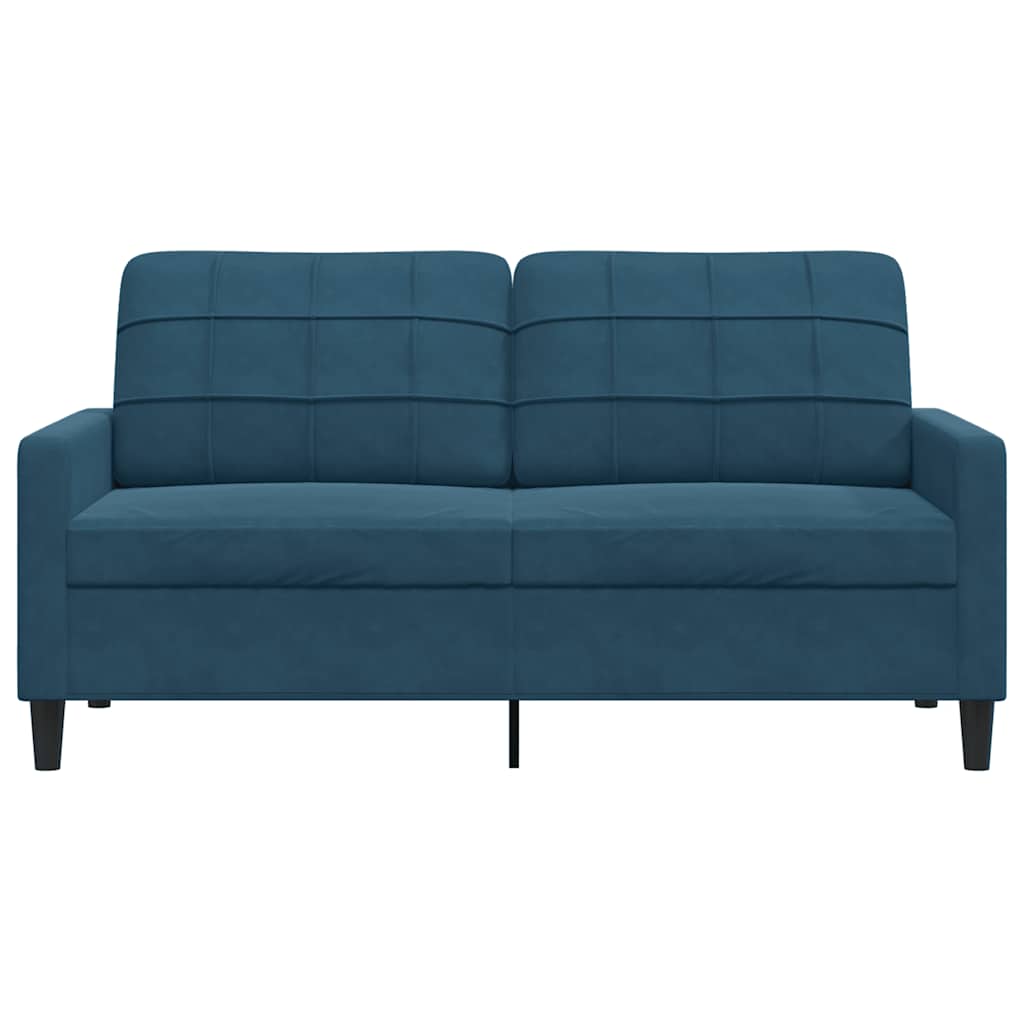 Sofá de 2 lugares veludo 140 cm azul