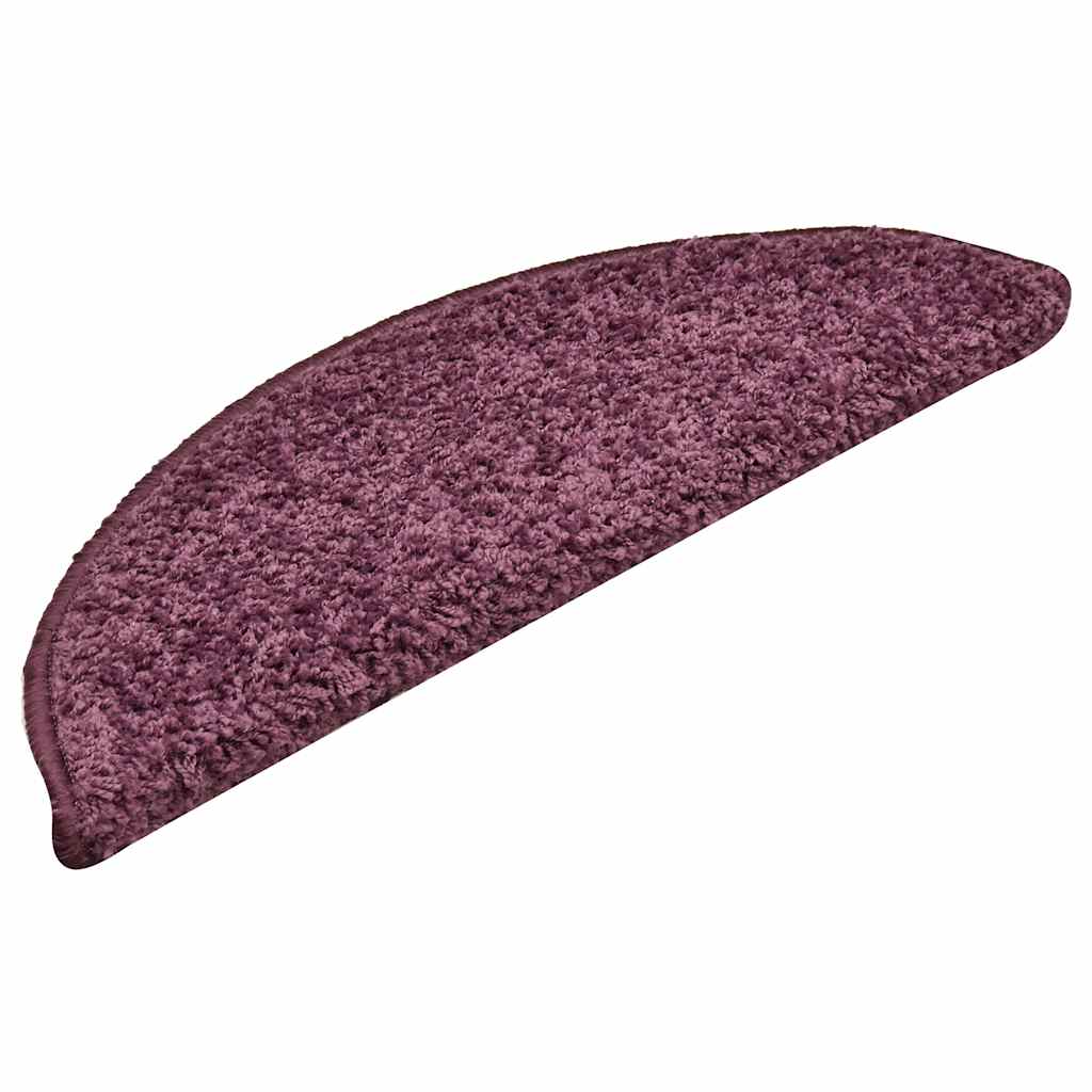 Tapetes de escada 30 peças 56x17x3 cm roxo escuro semicircular