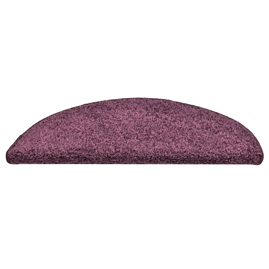 Tapetes de escada 30 peças 56x17x3 cm roxo escuro semicircular