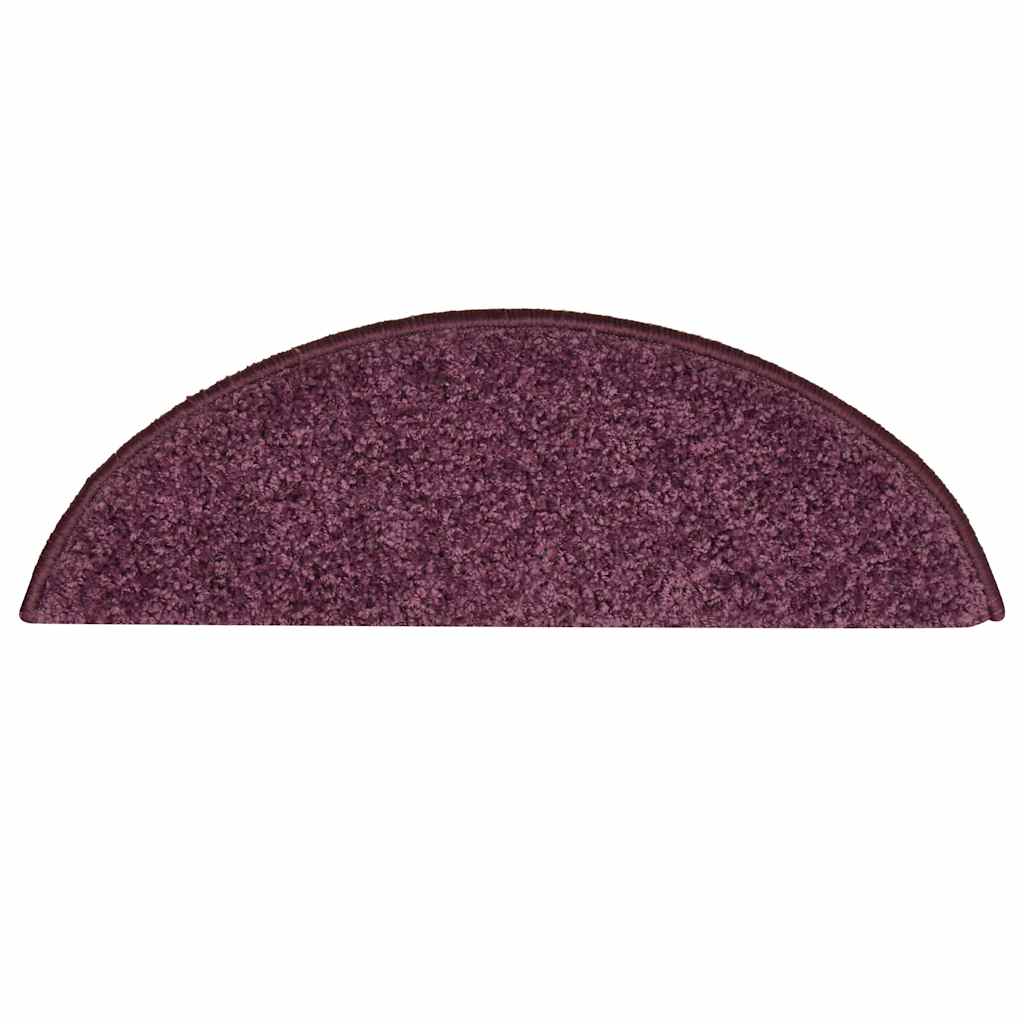 Tapetes de escada 30 peças 56x17x3 cm roxo escuro semicircular