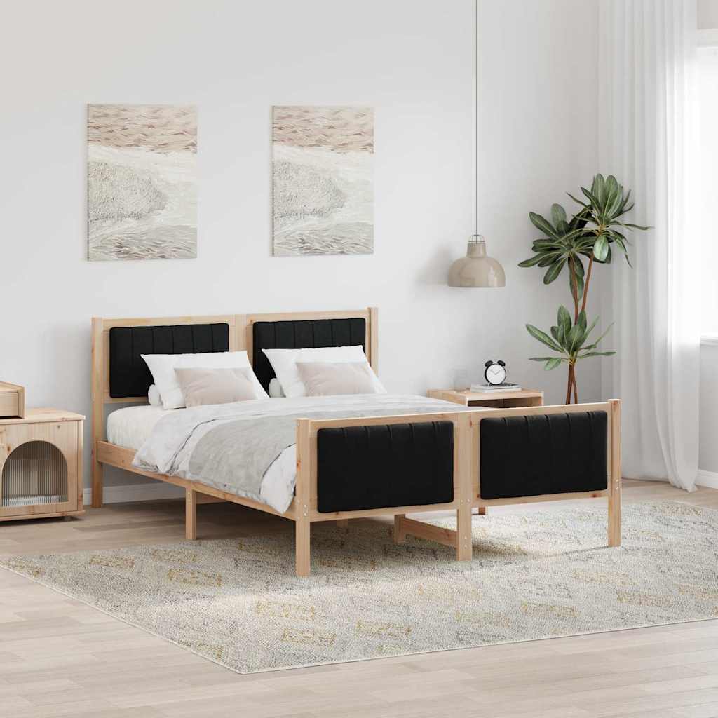 Estrutura da cama com cabeceira castanho e preto 135 x 190 cm
