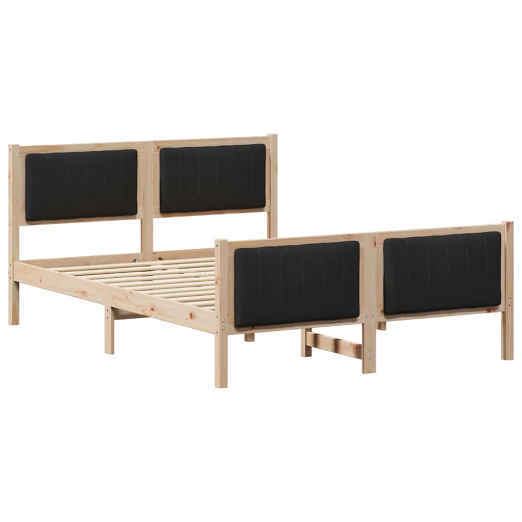 Estrutura da cama com cabeceira castanho e preto 135 x 190 cm