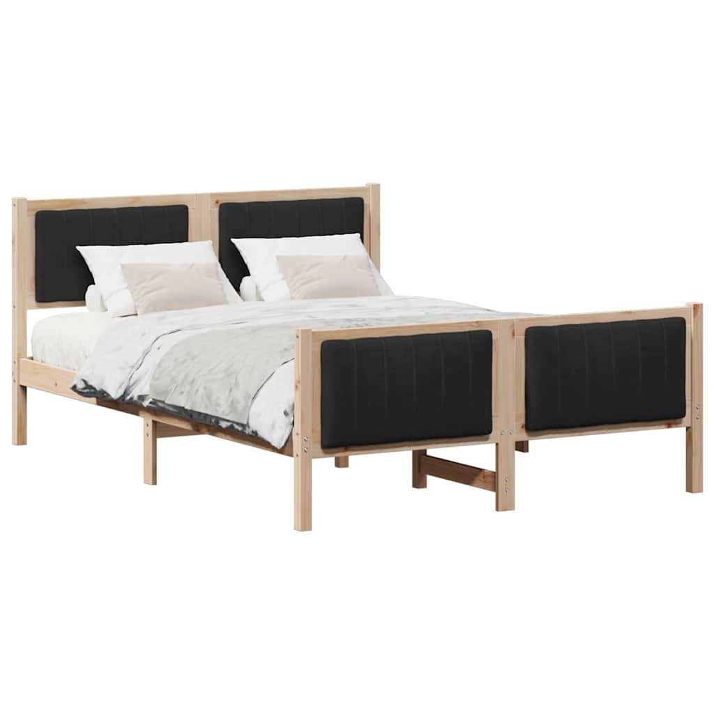Estrutura da cama com cabeceira castanho e preto 135 x 190 cm