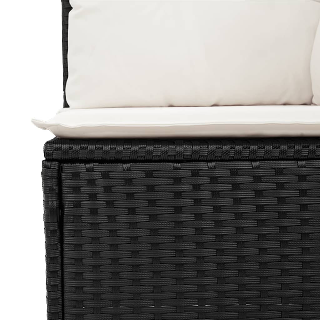 9 Pcs conjunto de sofás p/ jardim c/ almofadões vime PE preto