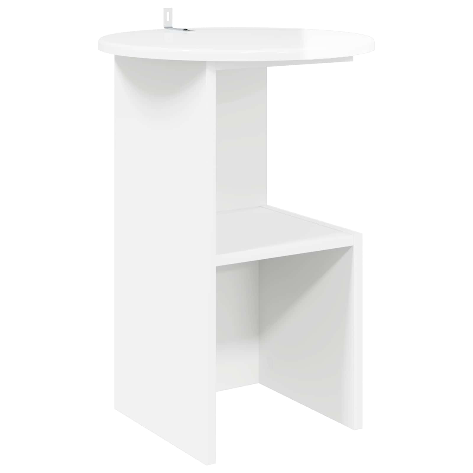 Mesa lateral branco brilhante ø 39,5 x 55 cm