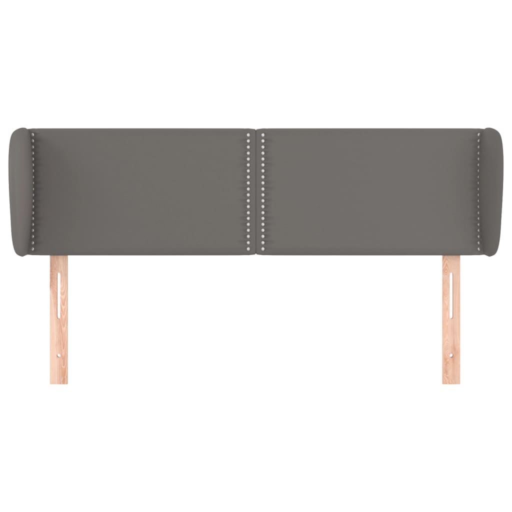 Cabeceira de cama c/ abas couro artificial 147x23x78/88cm cinza