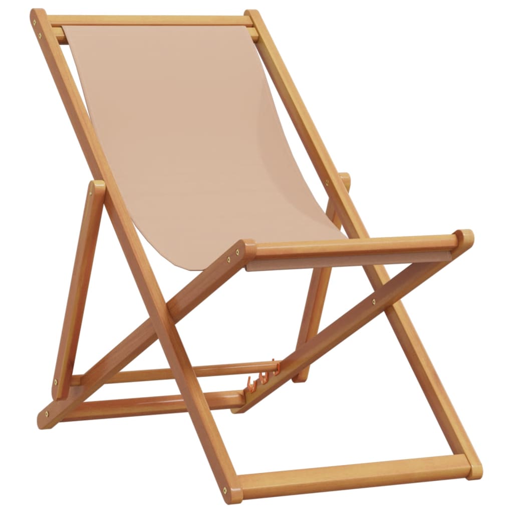 Cadeiras praia dobráveis 2 pcs tecido/madeira cinza-acastanhado
